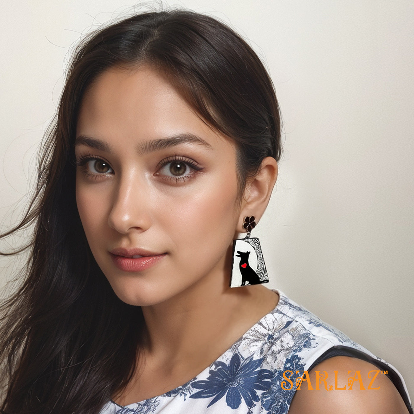 My Heart art earrings — Dog lovers Statement earrings — Dog Art