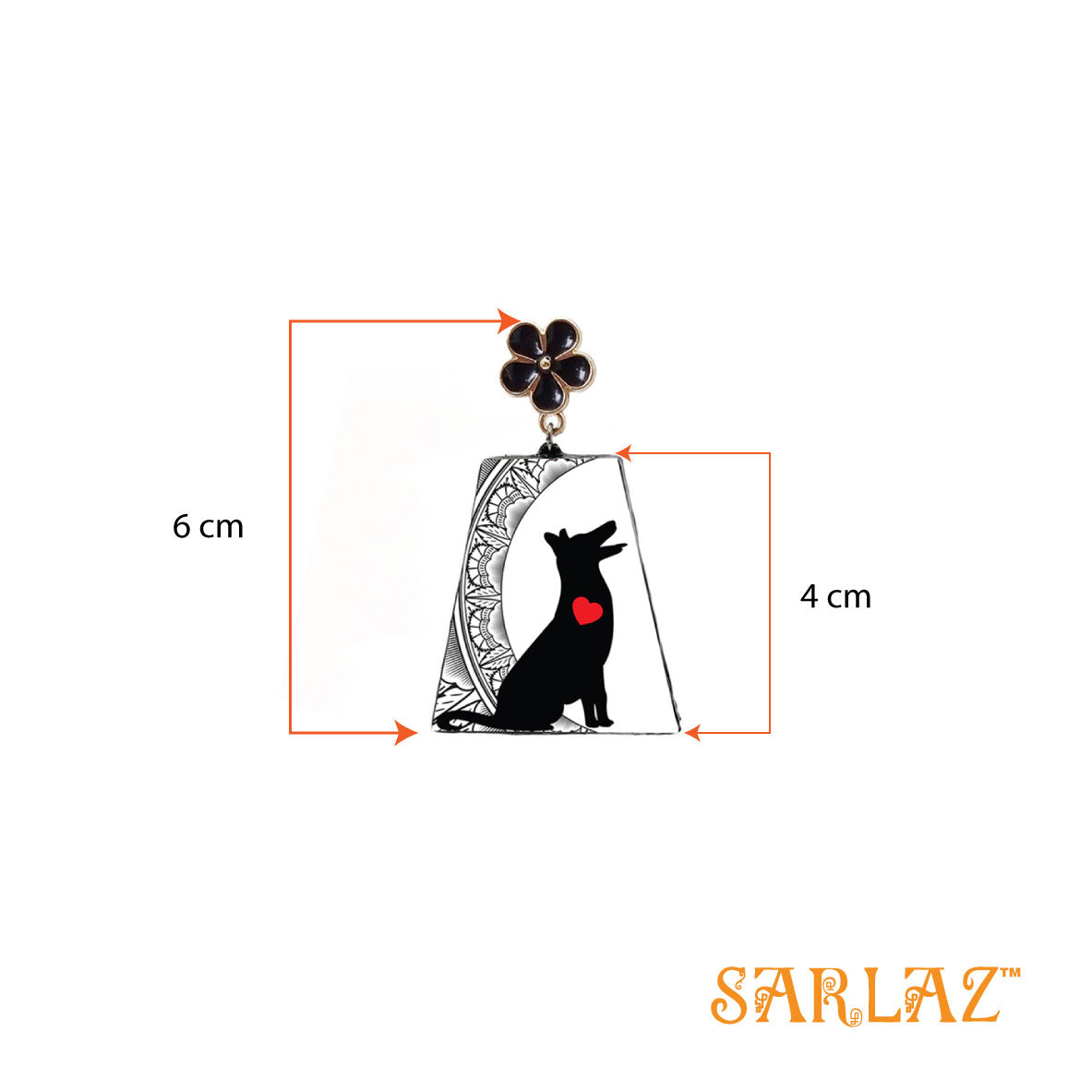 My Heart art earrings — Dog lovers Statement earrings — Dog Art