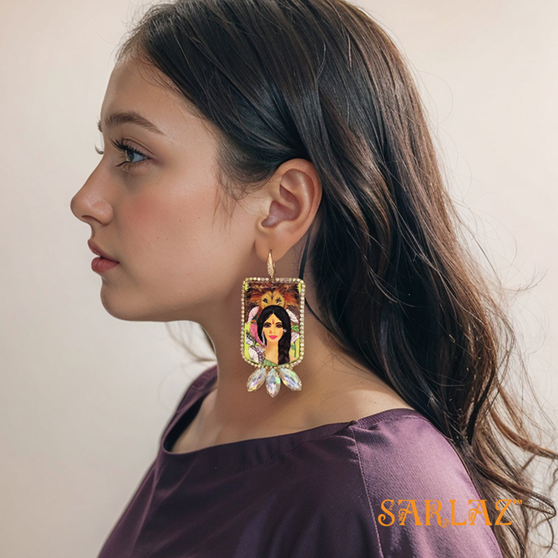 Rudrani — Lion Theme Art Earrings