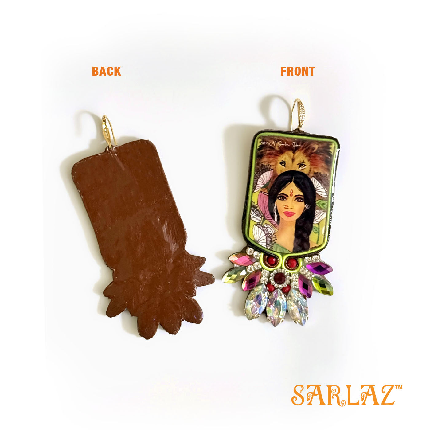 Rudrani — Luxe Design earrings — Lion Theme Art Earrings