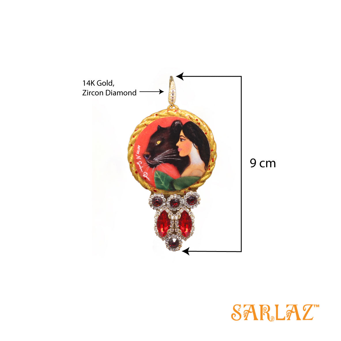 Sidra — Luxe design stone studded —  Panther Art Earrings