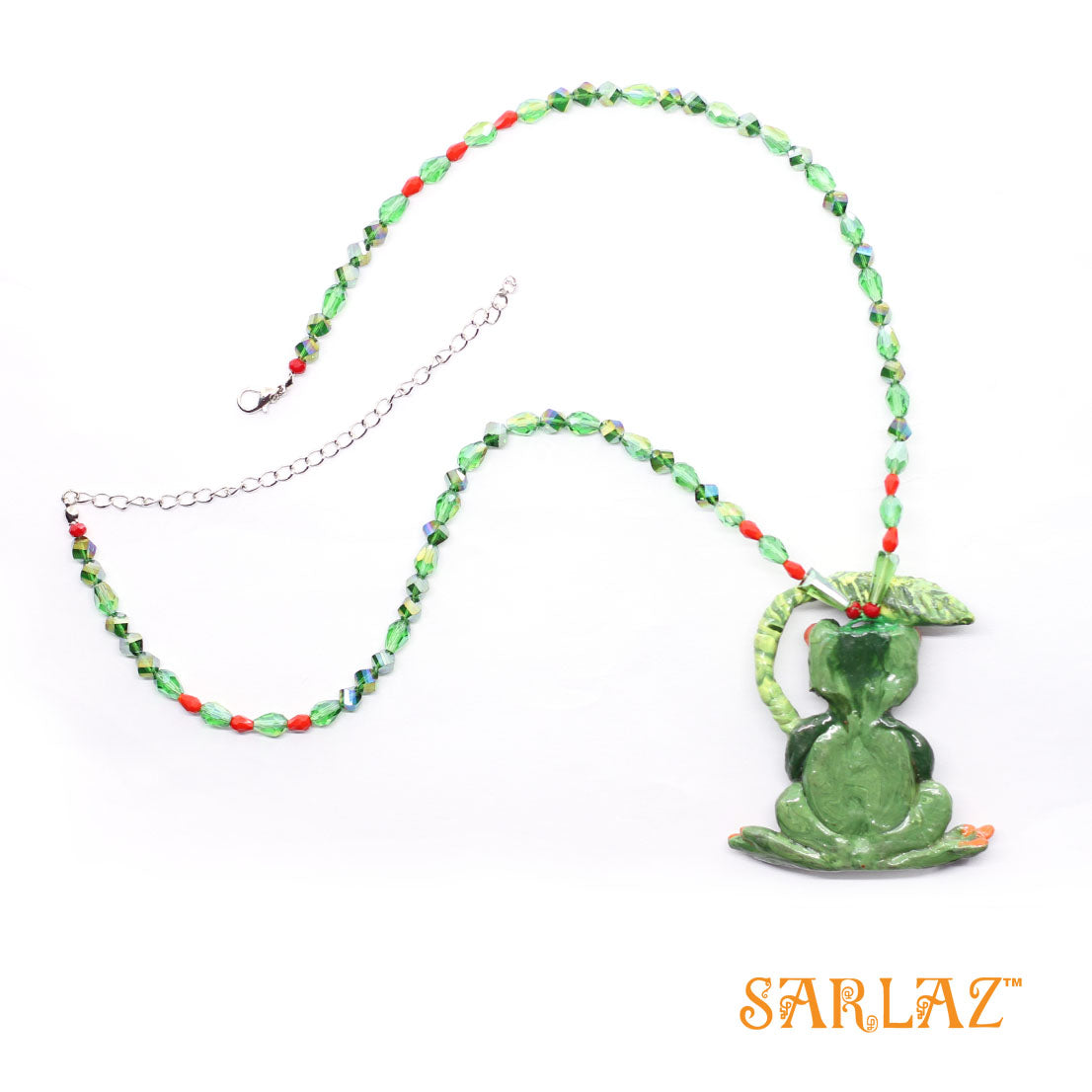 Red-eyed tree frogs Necklace — Nature Theme —  Frog Statement Necklace