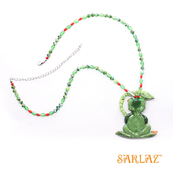 Red-eyed tree frogs Necklace -  Nature Necklace - Frog Statement Necklace