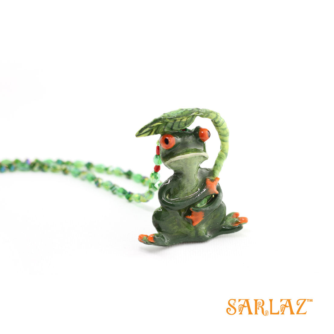 Red-eyed tree frogs Necklace — Nature Theme —  Frog Statement Necklace