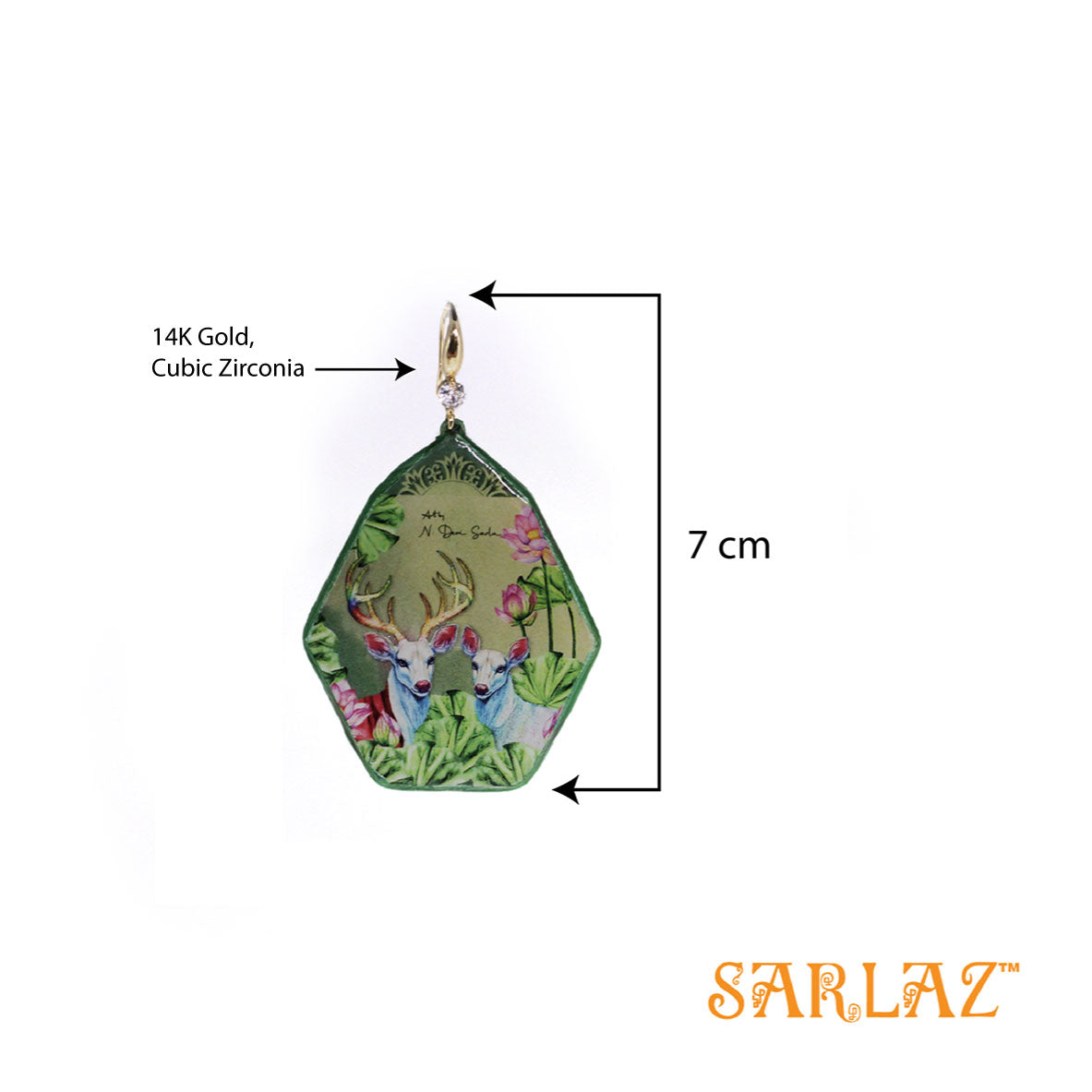 Harina Deer Hexagon shape earrings — Fearlessly Authentic art jewellery