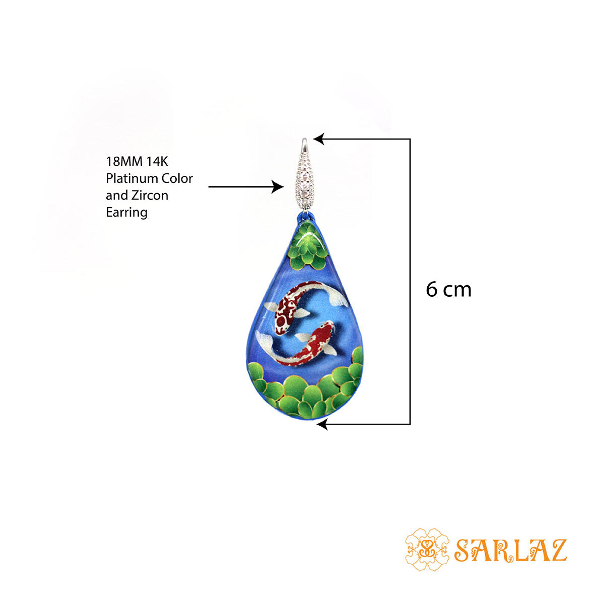 Placid Blue Koi Fish Earrings — Animal Theme Statement earrings