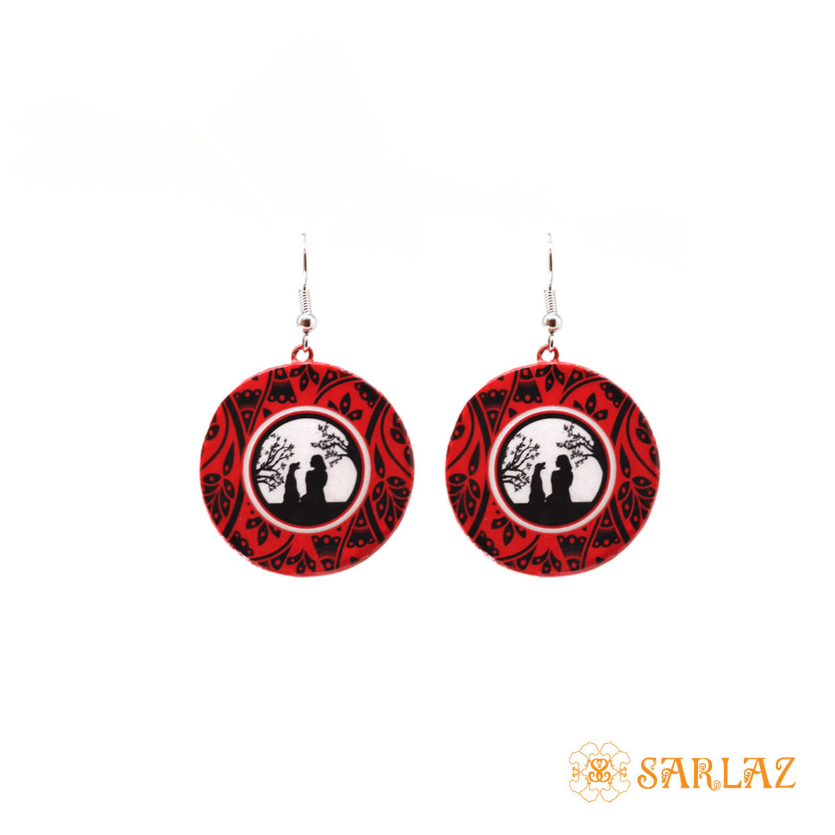 Red Nobuko dog earrings — Dog lovers Statement earrings — Dog Art