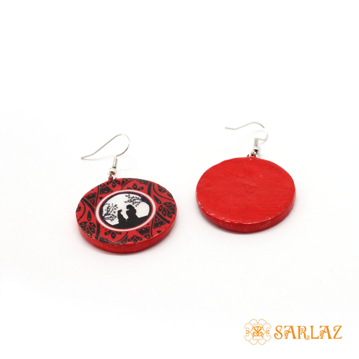 Red Nobuko dog earrings — Dog lovers Statement earrings — Dog Art