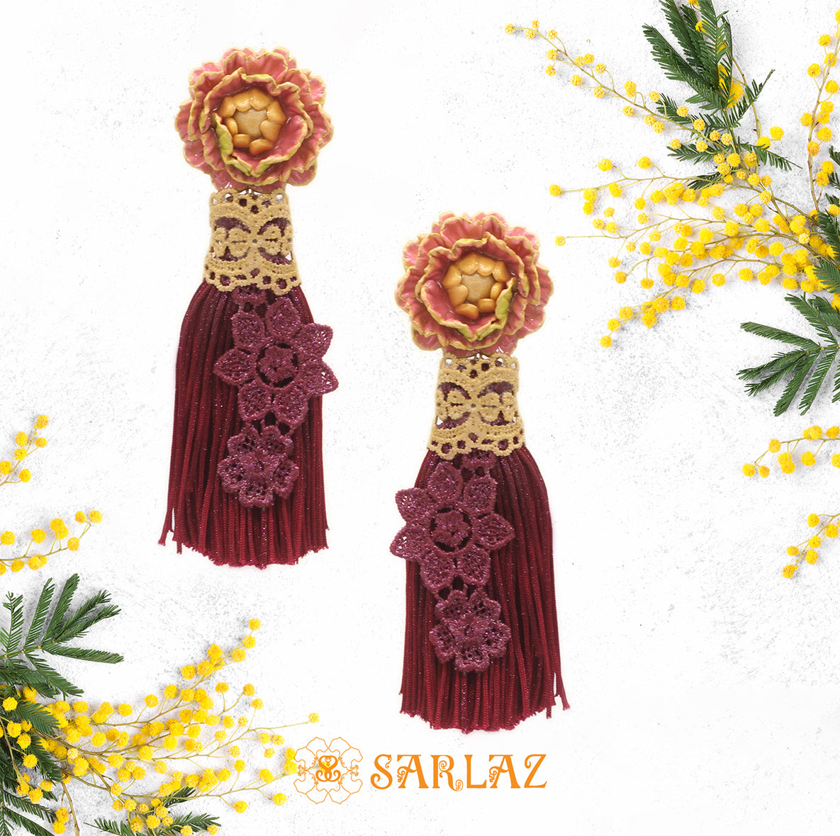 Lailani Flower Statement Earrings — Tassel Earrings