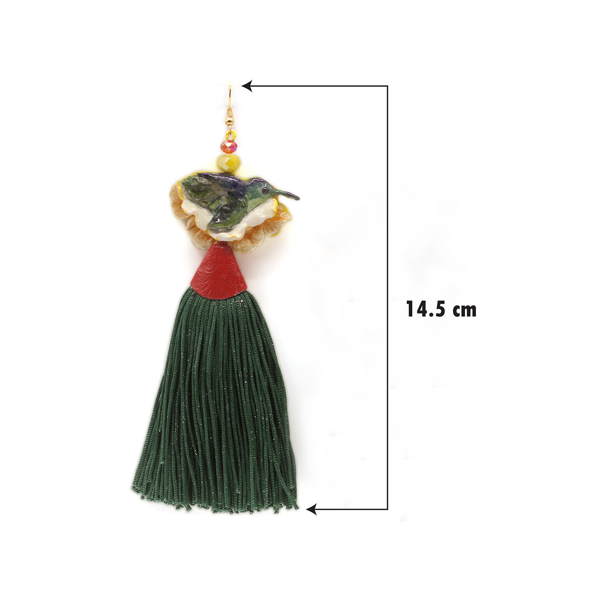 Amara Flower Statement Earrings — Shimmer Tassel — Bold earrings