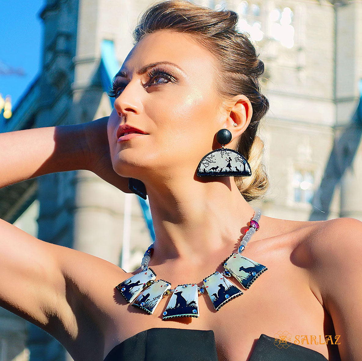 Unique pet themed earring design with art. Art title, Love calling