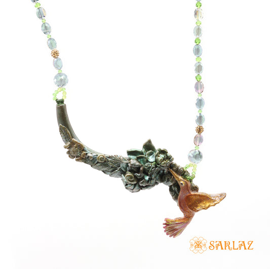 Hummingbird Necklace — Nature Theme —  Bird Statement Necklace