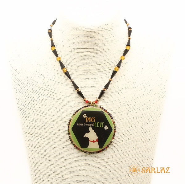 Love fur-ever Dog Pendant — Dog Themed Necklace — Dog Art
