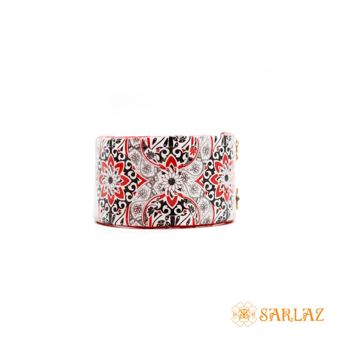Red Aditi cuff — Pattern theme jewellery