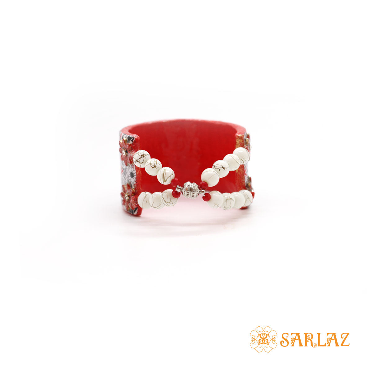 Red Aditi cuff — Pattern theme jewellery