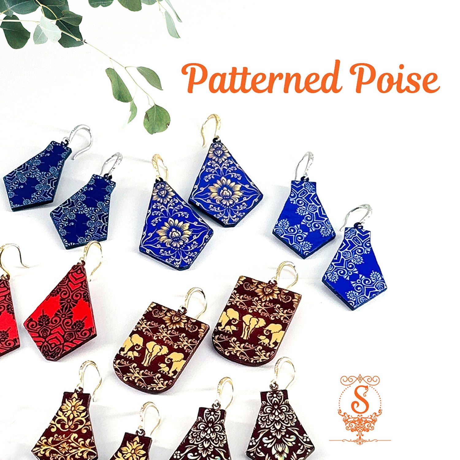 Patterned Poise — Wood Earrings