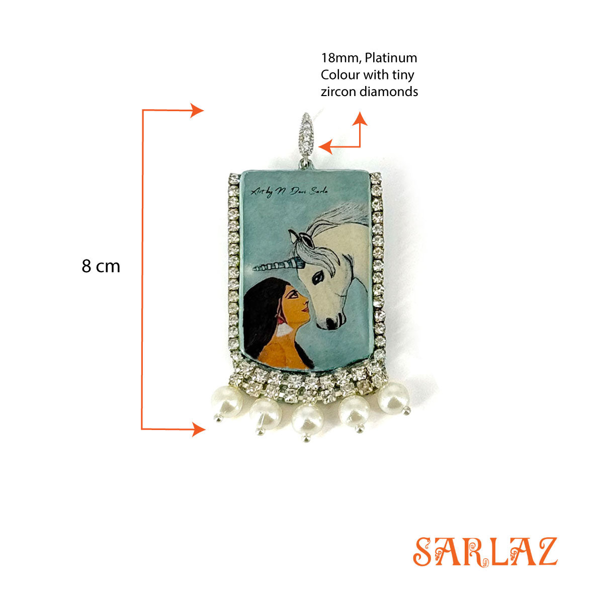Anjanee – Badge Frame Pearl Setting — Unicorn earrings