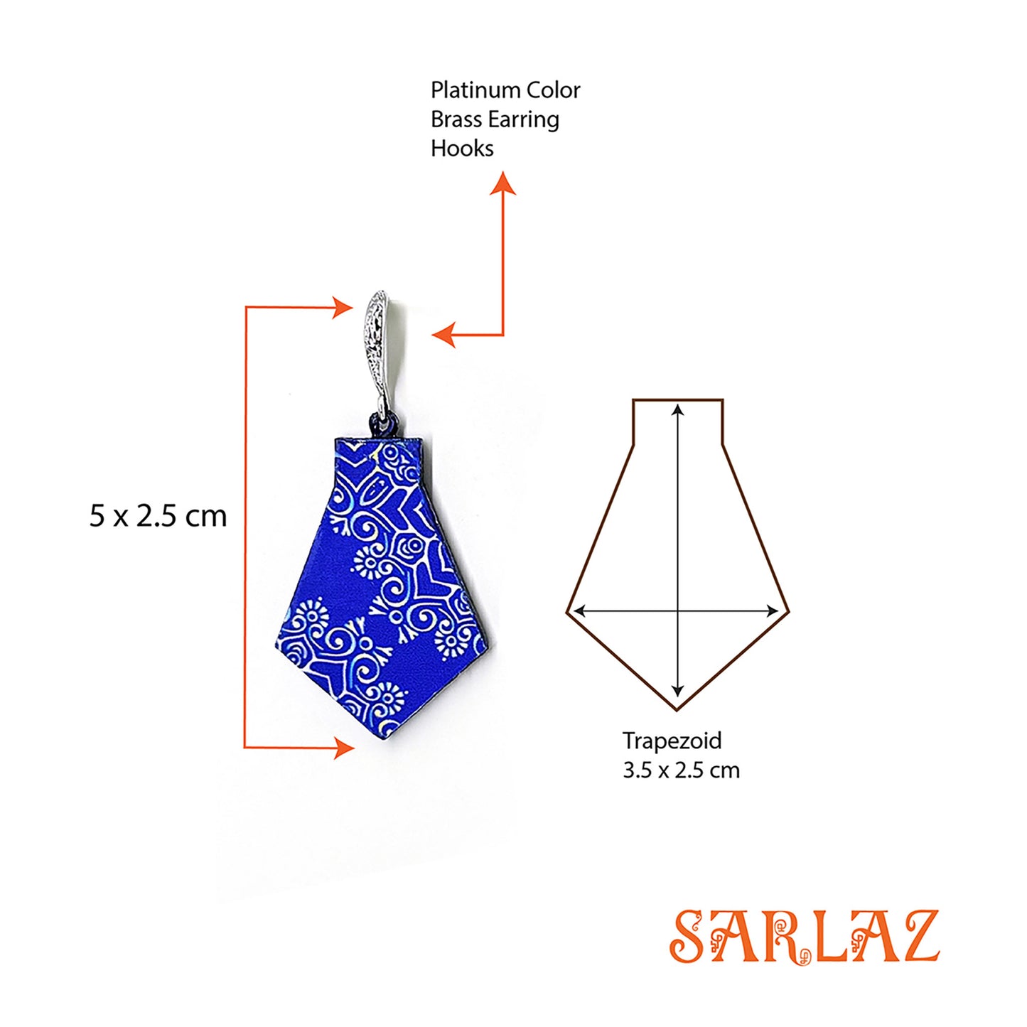 Cobalt Echo — Wood Earrings