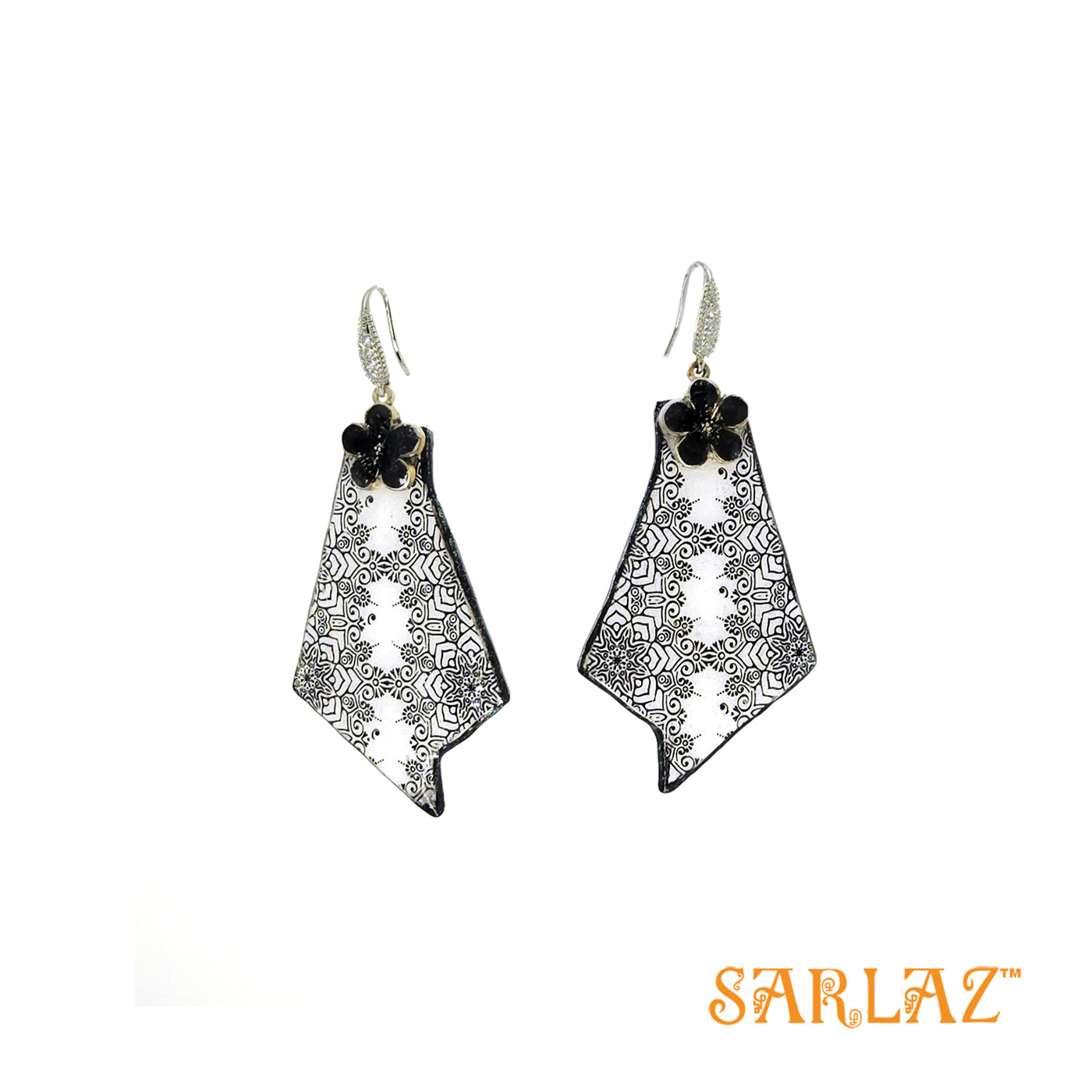 Ebon Muse Black & White Statement earrings — Pattern theme jewellery