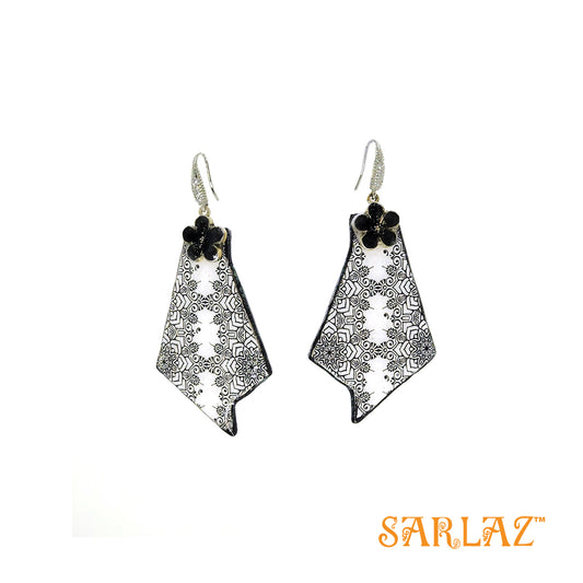 Ebon Muse Black & White Statement earrings — Pattern theme jewellery