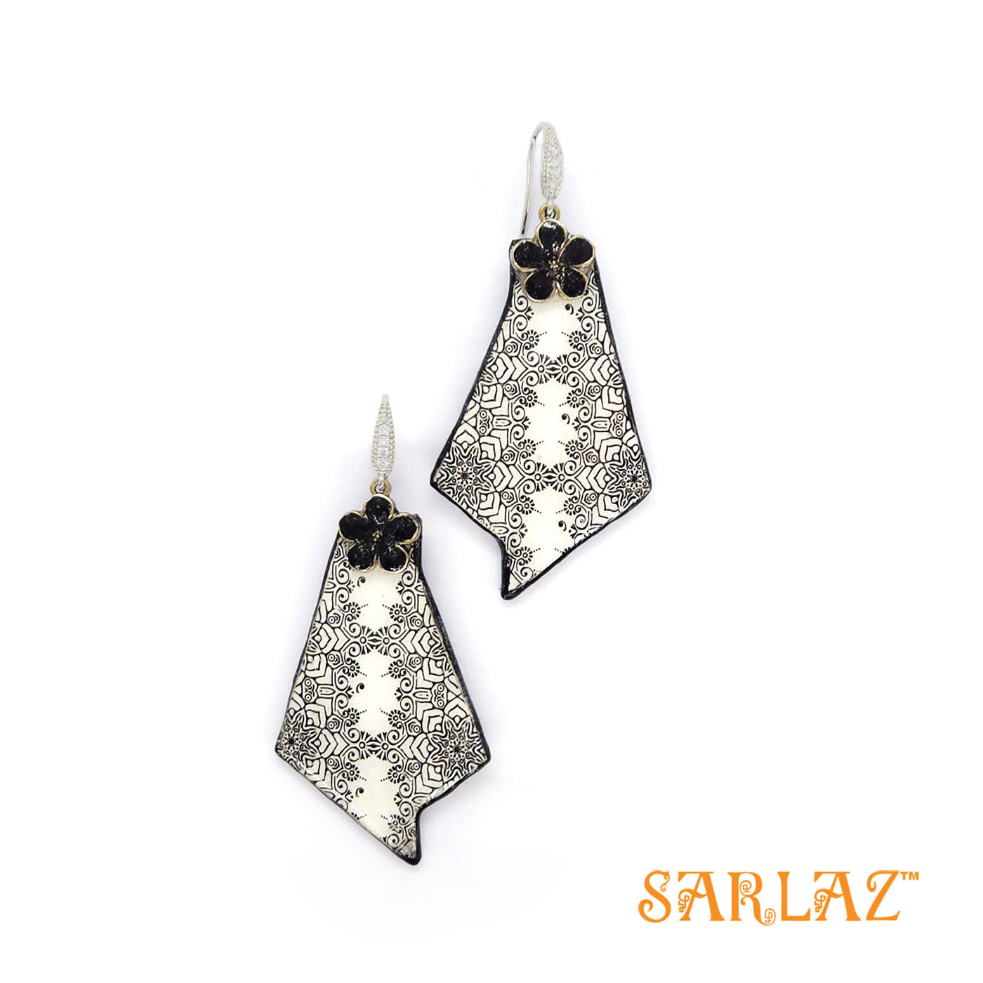 Ebon Muse Black & White Statement earrings — Pattern theme jewellery