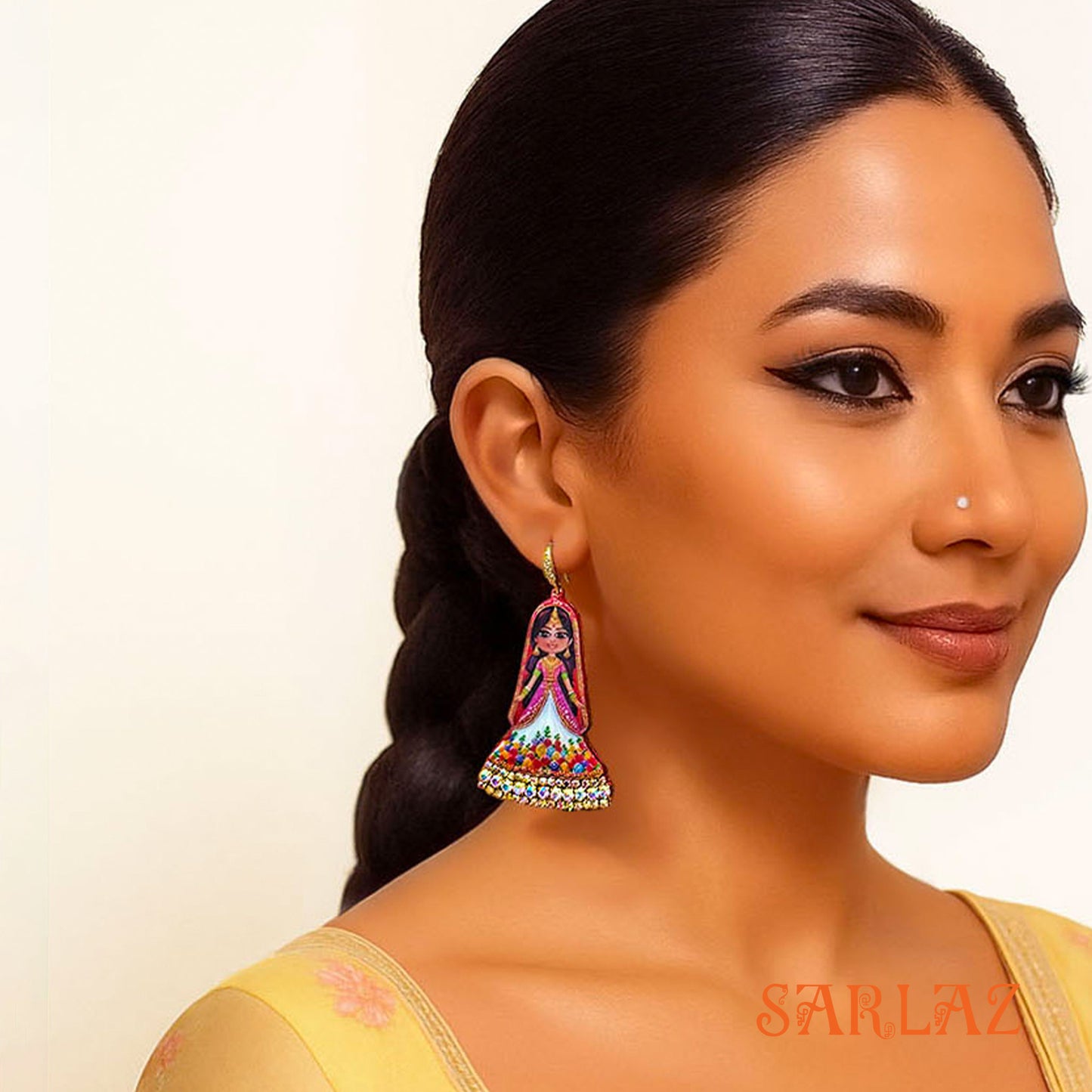 Floral Isai — Silhouette Shape — Bride Art Earrings