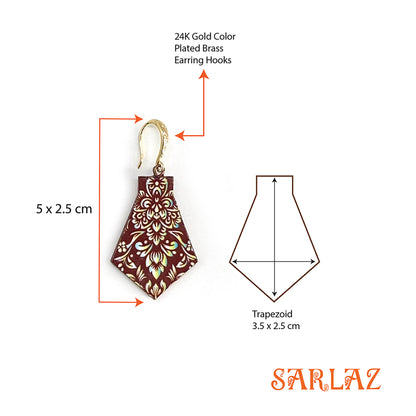 Garnet Bloom — Wood Earrings