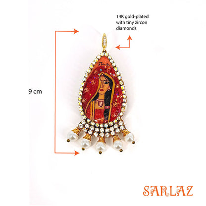 Mangalya —Teardrop Frame Pearl Setting — Bride Art earrings