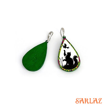 Mischief in Action — Wood Earrings