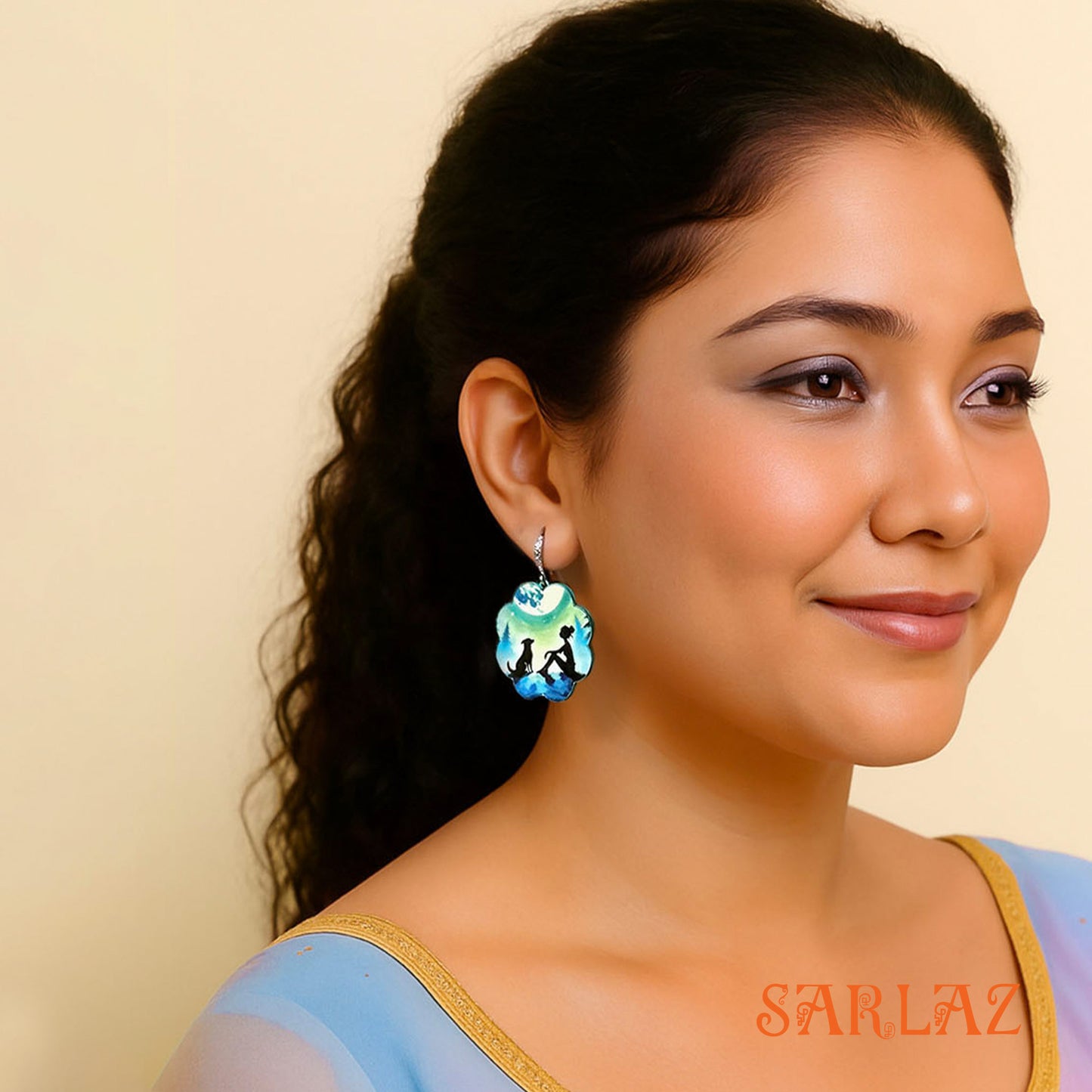 Moonlight Paws — Wood Earrings