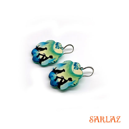 Moonlight Paws — Wood Earrings