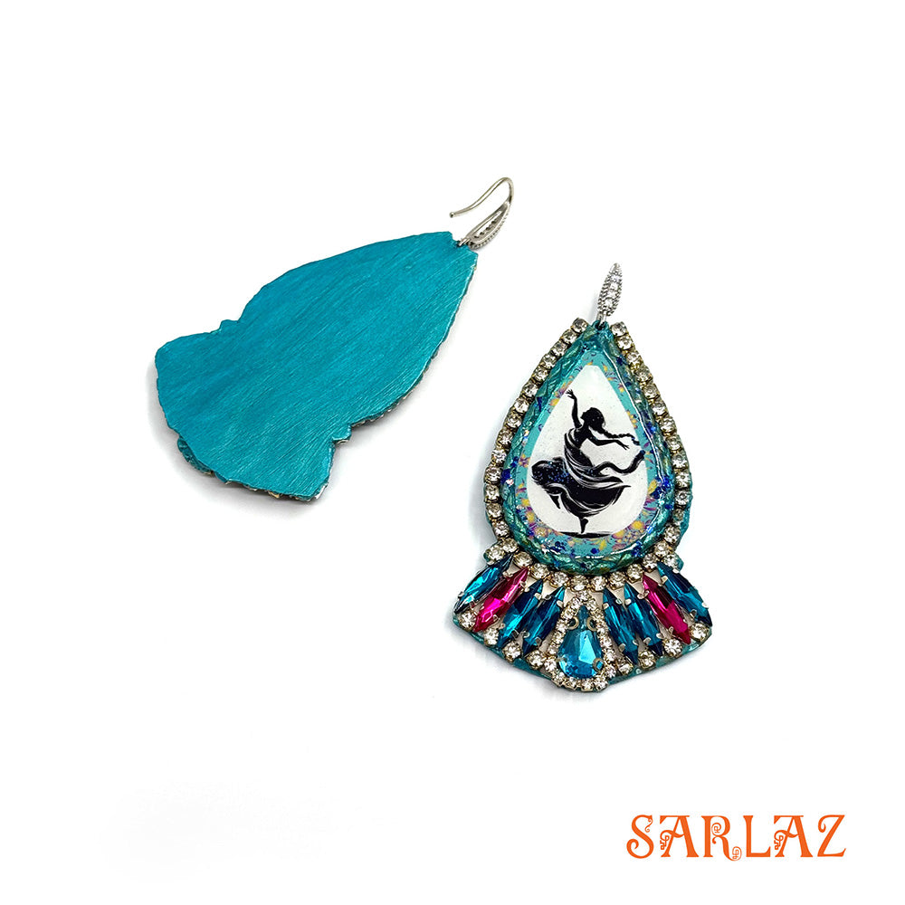 My Dancing Fame  — Teardrop Cascade Frame  — Dance Art Earrings