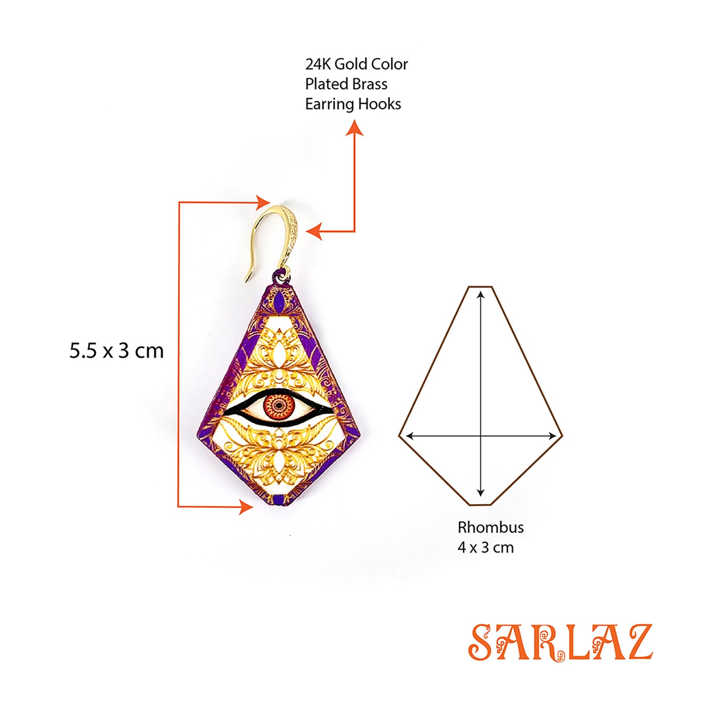 Regal Lotus Gaze — Wood Earrings