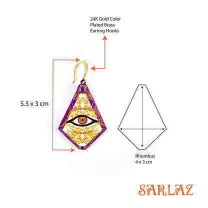 Regal Lotus Gaze — Wood Earrings