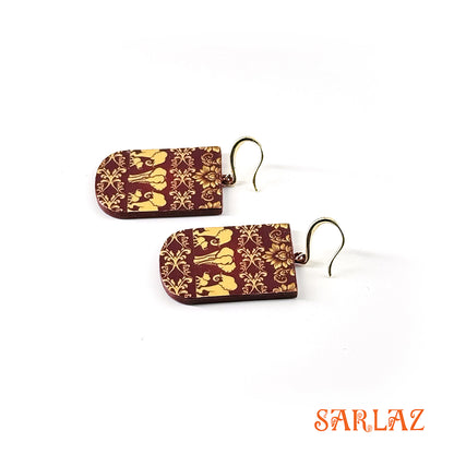 Regal March — Wood Earrings