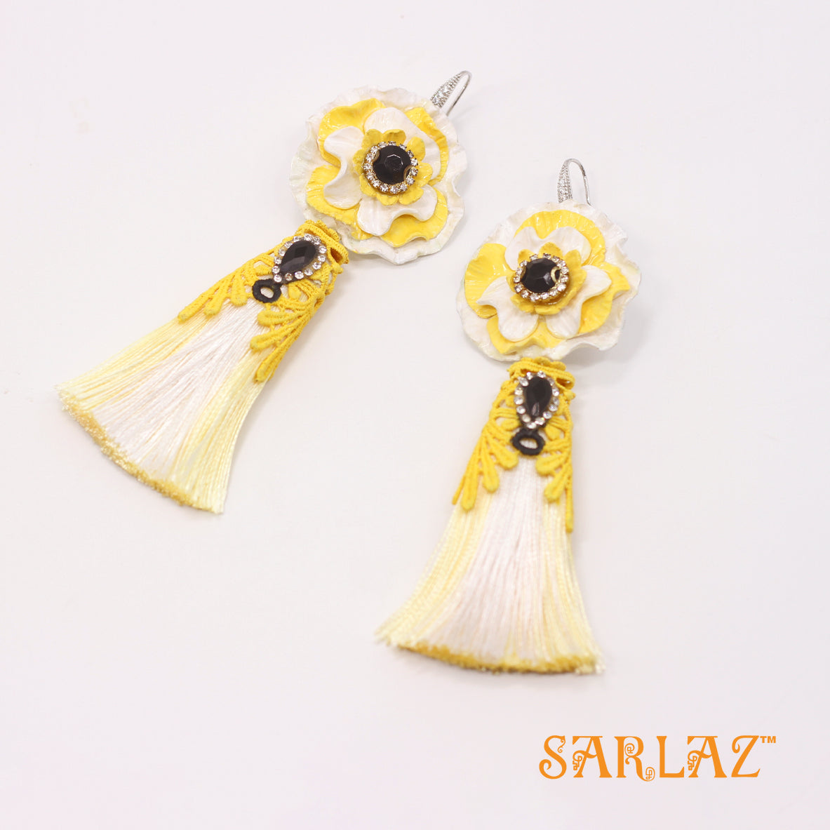 Optimism Flower Statement Earrings — Wedding Tassel Earring