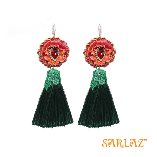 Nadora Flower Statement Earrings — Tassel Earrings