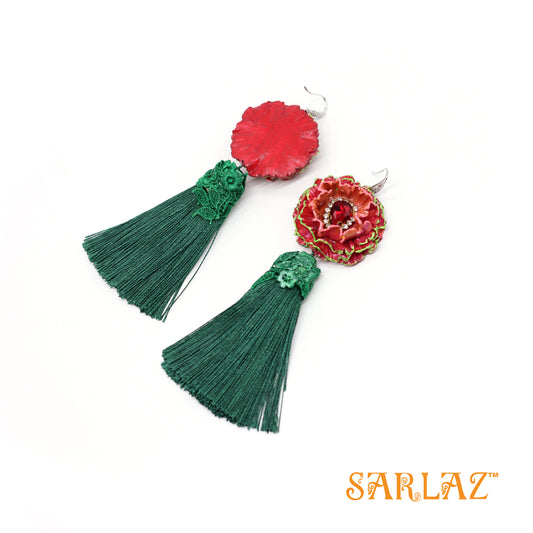 Nadora Flower Statement Earrings — Tassel Earrings