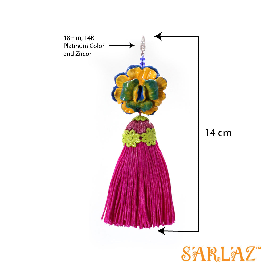 Uttara Flower Statement Earrings — Tassel Earrings — Bold earrings