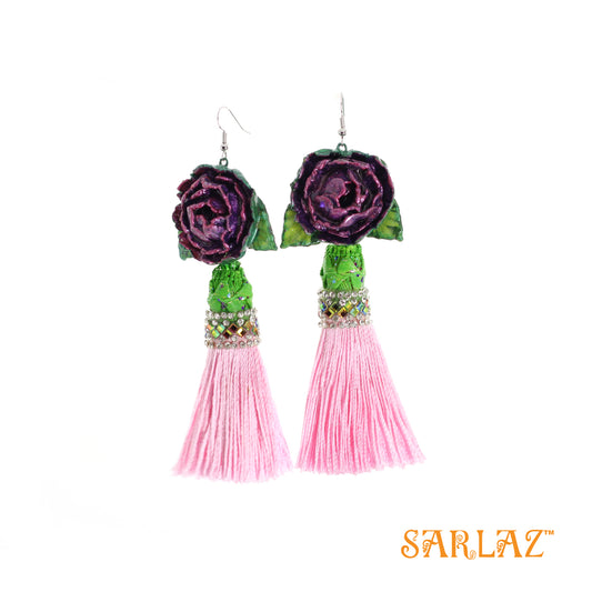 Antalya Flower Statement Earrings — Tassel Earrings