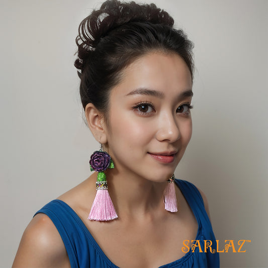 Antalya Flower Statement Earrings — Tassel Earrings