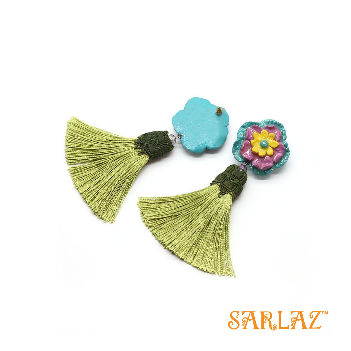 Vibrant Flower Statement Earrings-Tassel Earrings