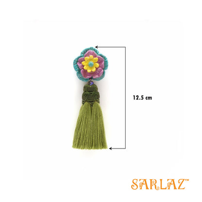 Vibrant Flower Statement Earrings-Tassel Earrings