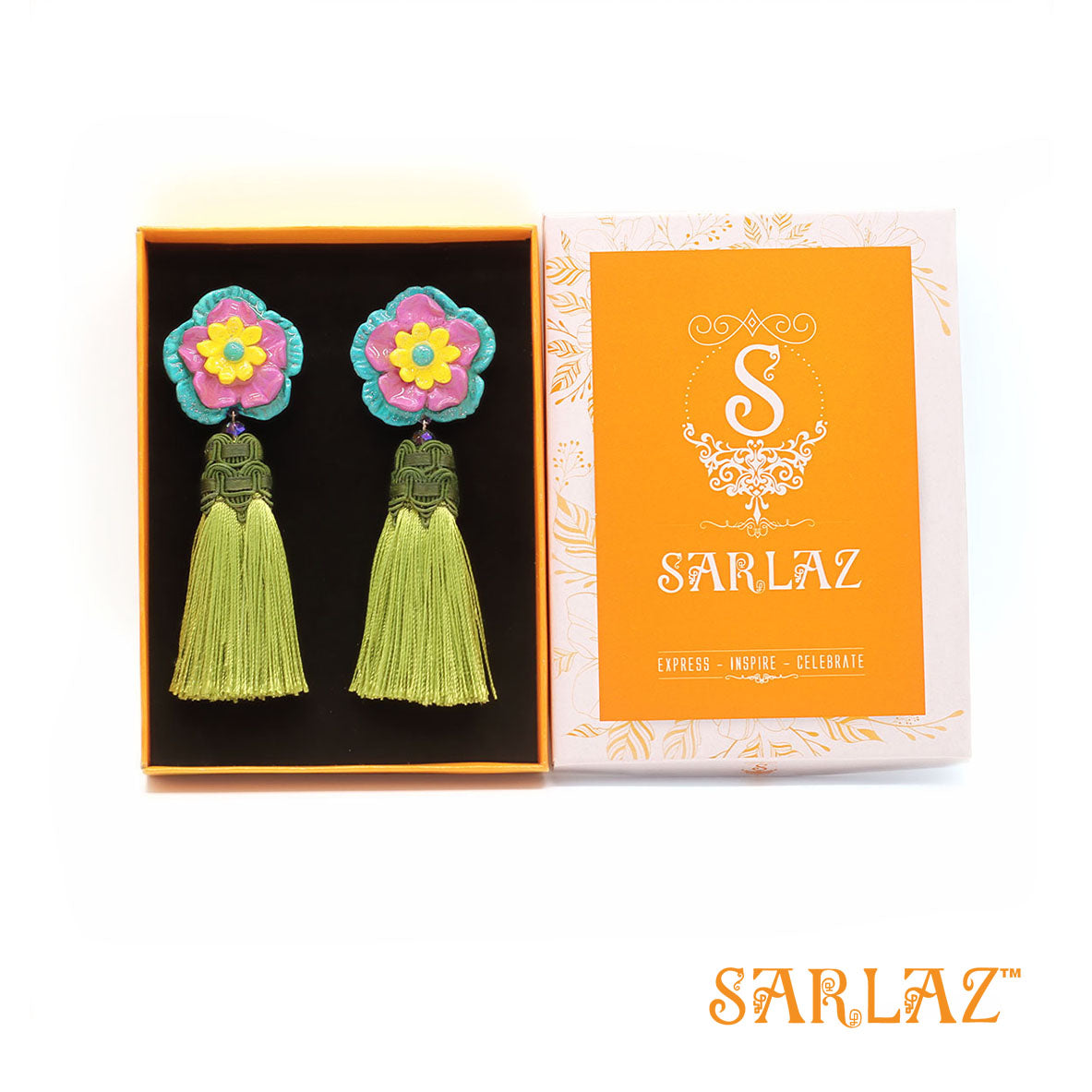 Vibrant Flower Statement Earrings-Tassel Earrings