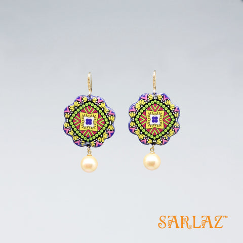 Shiryu floral design earrings — Pattern theme jewellery