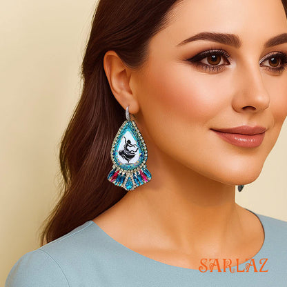 Spirited Joy — Teardrop Cascade Frame  — Dance Art Earrings