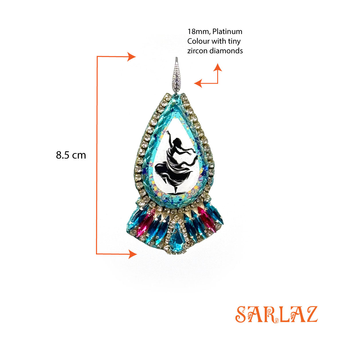 Spirited Joy — Teardrop Cascade Frame  — Dance Art Earrings