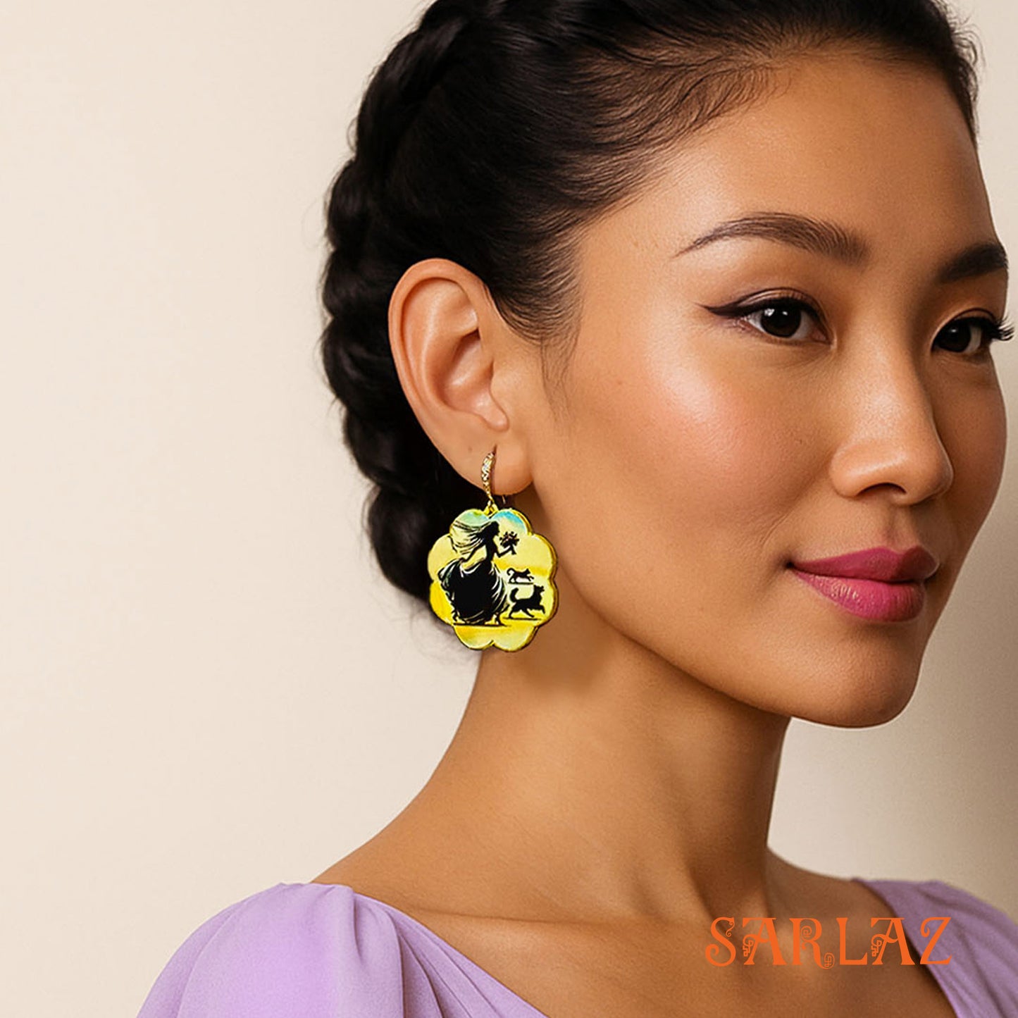 Sprinting Hearts — Wood Earrings