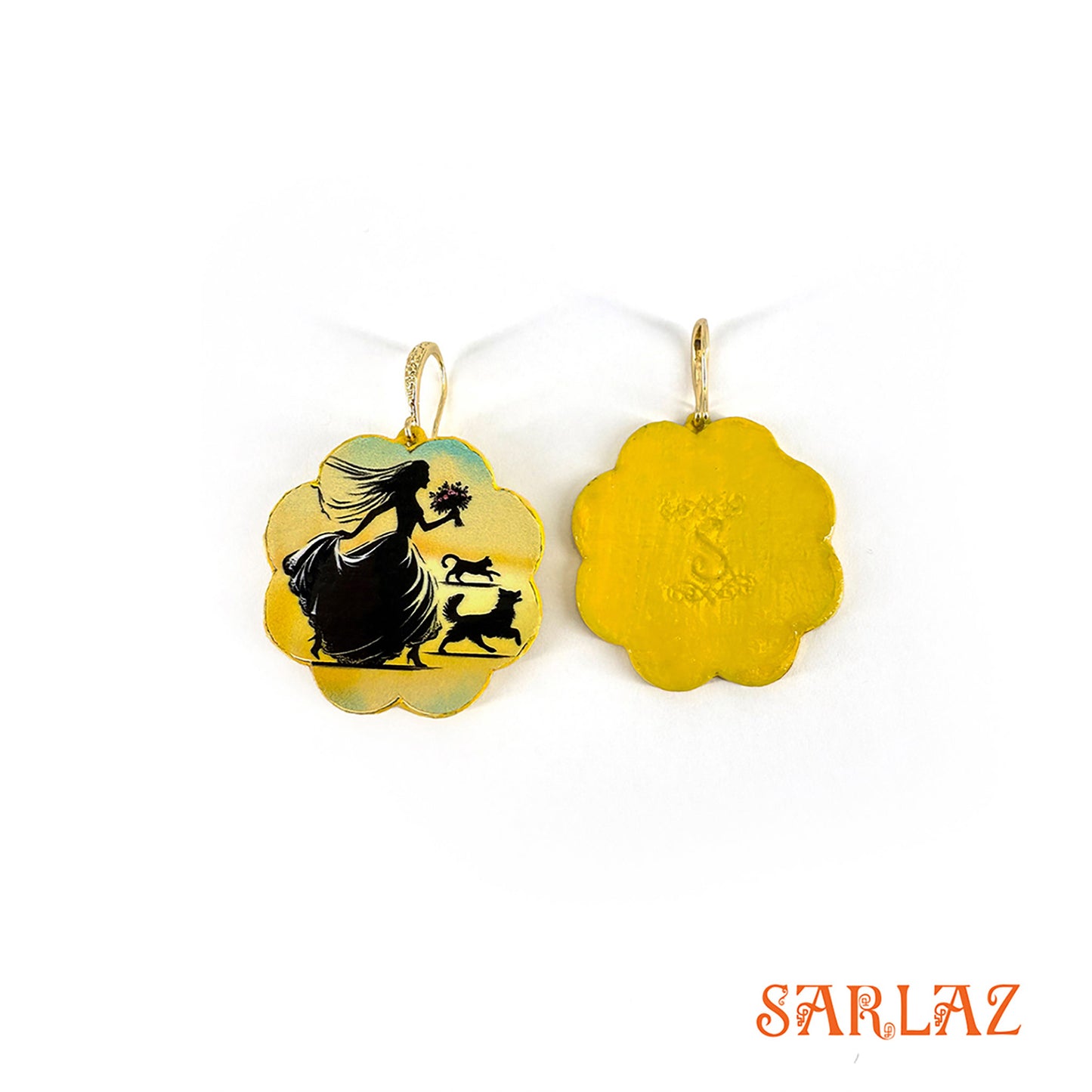 Sprinting Hearts — Wood Earrings
