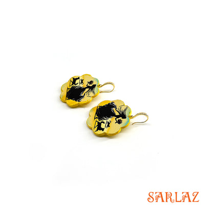 Sprinting Hearts — Wood Earrings